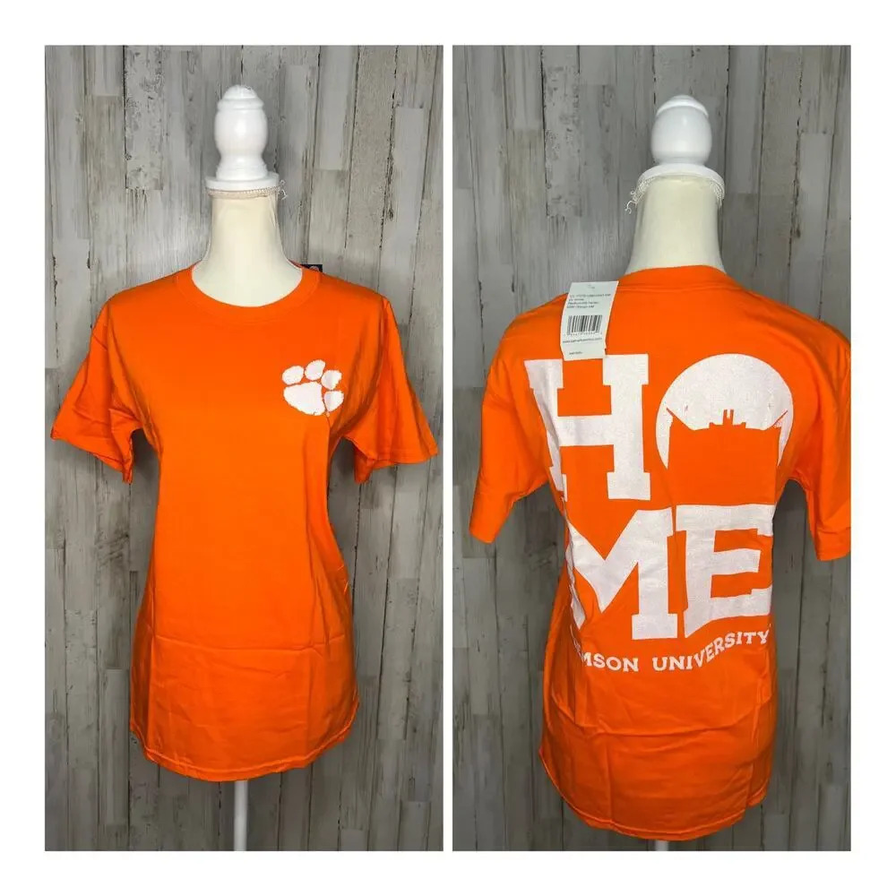 NWT Clemson‎ University Women's Medium Orange Graphic Print Short Sleeve T-Shirt